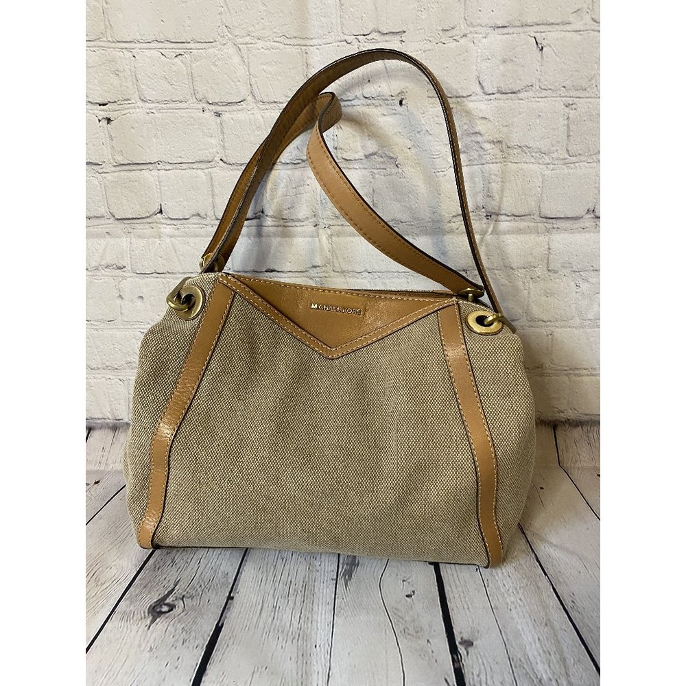 Michael Kors Canvas Leather Tote Shoulder Bag
